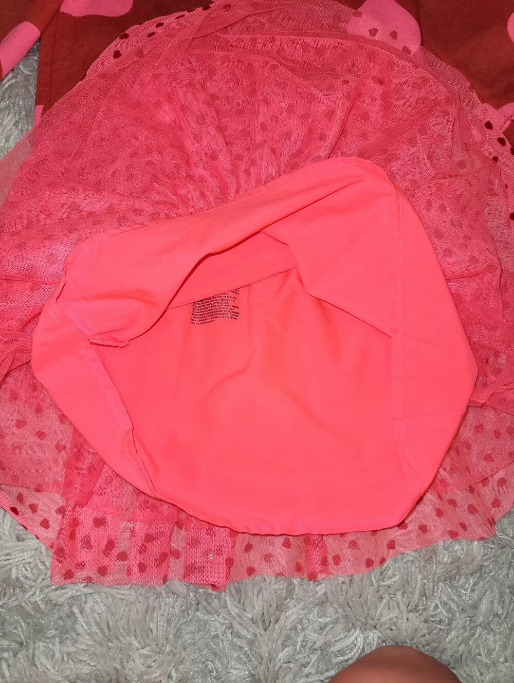 Cat & Jack Girls Heart Print Sweatshirt and Tulle Skirt Set - Pink/Red 2T